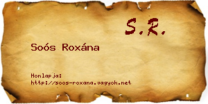 Soós Roxána névjegykártya